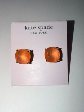 NWT- kate spade New York Orange Cushion Stud Earrings